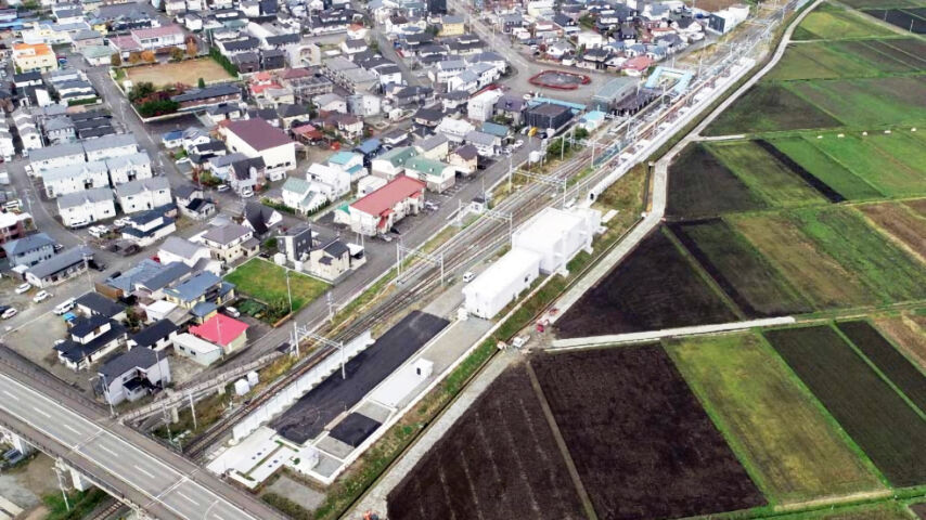 秋田新幹線着落雪対策設備新設